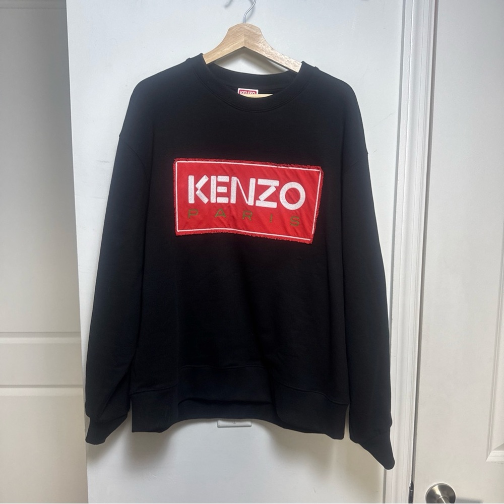 Kenzo PARIS CLASSIC SWEATHER CREW NECK LONG SLEEVE SWEATSHIRT XL BLACK Used